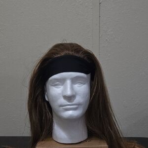 Brown Wig with Black Headband